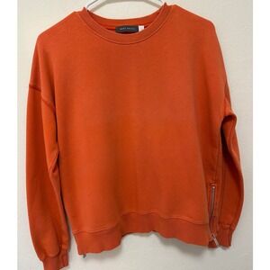 Mint Velvet Women's Orange Side-Zip Pullover Sweatshirt - Casual Chic Comfort, S